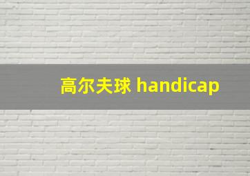 高尔夫球 handicap